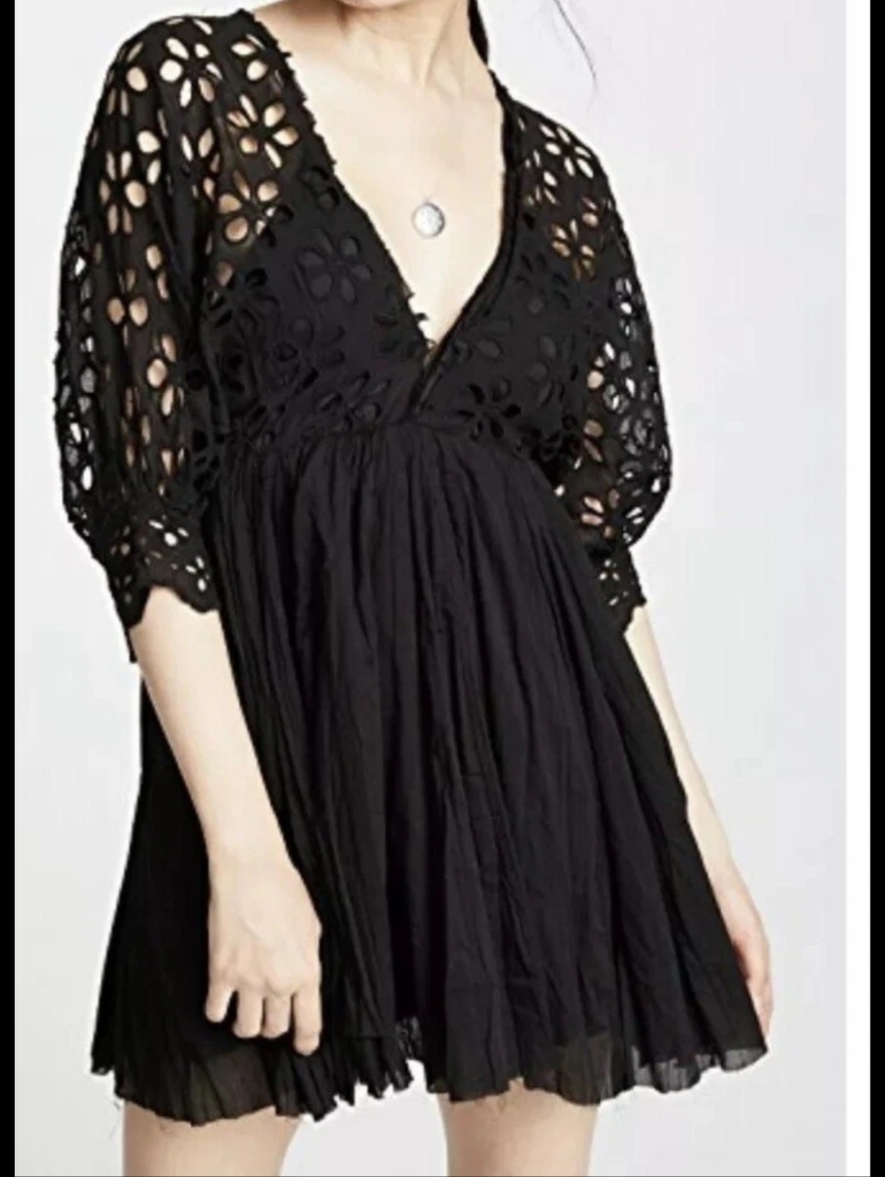 Free People One Bella Note Babydoll Mini Dress